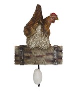 Rustic Country Farm Barn Chicken Hen Perched On Wood Plank Laying Egg Wa... - £15.84 GBP
