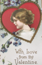 Antique IAP Embossed With Love from Thy Valentine Hearts Postcard Germany - £7.09 GBP