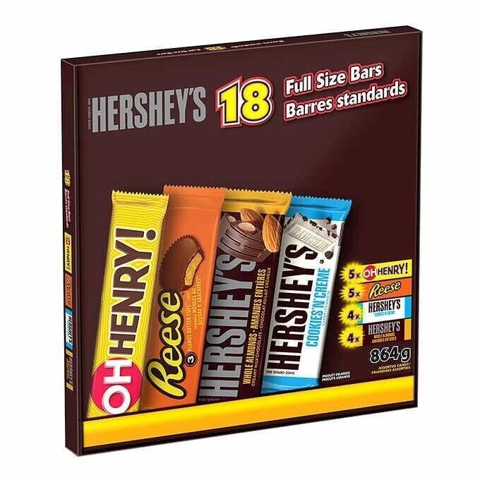 Hershey's 18 Full Size Bars Variety Pack 1.9lbs (Canadian Product) - £23.70 GBP