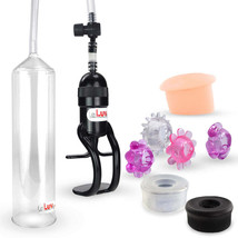 LeLuv Penis Pump EasyOp Zgrip | Black, Clear, Donut and 4 Jelly Rings - £28.84 GBP