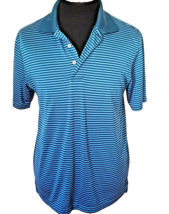 PGA Tour Golf Shirt Men&#39;s Size Medium Pro Series Blue Stripes Activewear SS - £11.63 GBP