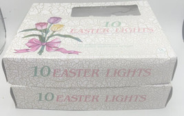 Vintage H.S. Craft 10 Easter Bunny &amp; 10 Egg Lights (2 Strands, 20 Lights Total) - £36.60 GBP