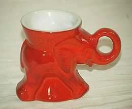 Frankoma Art Pottery Red Elephant Mug Cup 1976 Republican GOP Political Vintage - £17.06 GBP
