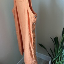 For Cynthia Orange Linen Blend Side Button Shift Dress Medium - $29.69