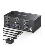 HDMI &amp; DP KVM Switch 2 x 3 3-Channel Monitor New / Open Box - $67.82 CAD