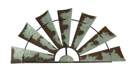 Scratch &amp; Dent Rusty Weathered Metal Half Windmill Wall Hanging - £23.33 GBP