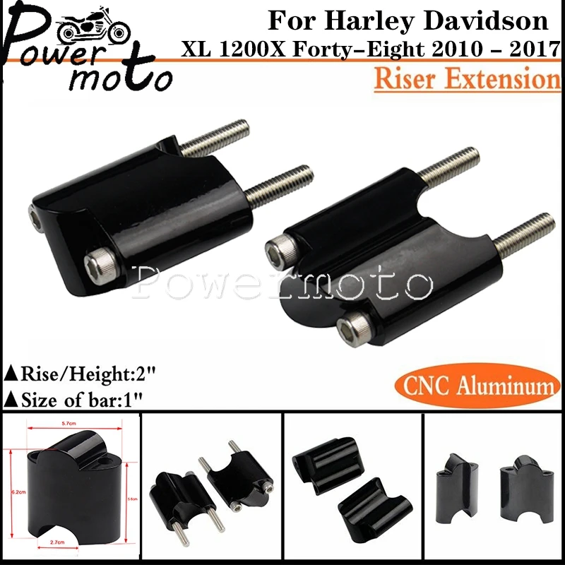 For Harley XL 1200X Forty-Eight 2010-2022 Motorcycle 2&quot; Rise Handlebar Riser 1 - £33.16 GBP