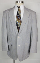 Paul Fredrick Mens Cotton Silk Seersucker Sport Coat Jacket 43R - £35.61 GBP