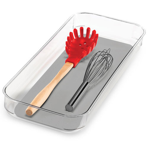Madesmart Clear Soft Grip Bin (Grey) - 40.01x 7.46cm - $29.95