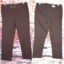 Chaps 10 Petite Brown Slim Fit Cotton Stretch Pants NWT - £30.48 GBP