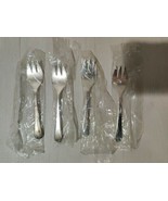 Set of 4 NEW Vintage Leonard Italy Relish Forks Silverplate 3 Tined Smal... - £13.31 GBP