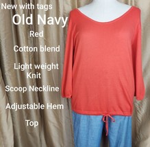 New Old Navy Red Light Weight Knit Top Size Xl - $16.00