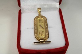 Égyptien personnalisé en or 18 carats Cartouche hiéroglyphique fait sur... - £483.72 GBP