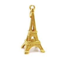 Vintage 18K Yellow Gold Eiffel Tower of Paris France Charm Pendant - £298.67 GBP