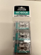 Maxell New MC-60UR Normal position Microcassette 3-Pack 60min -R Sealed - $9.85