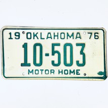 1976 United States Oklahoma Base Motor Home License Plate 10-503 - £14.51 GBP