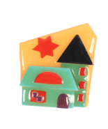 Vintage Lucinda House Pin Handmade Decorative Jewelry Art 2 X 2.25 Inches - $280.22 MXN