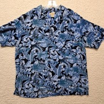 Panama jack Floral Hawaiian Shirt Men Size 2XL XXL Blue Relax Vintage Ca... - $13.55