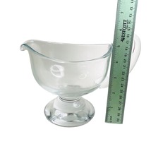 Vintage Gravy Sauce Syrup Pitcher Boat Clear Footed Glass 6&quot; T x 8&quot; W - £18.39 GBP