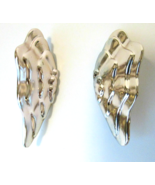 Vtg Signed Avon 1986 SILVER PLATED ENCHANTED WINGS Clip On Earrings w Bo... - £10.22 GBP