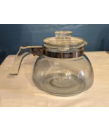 Pyrex Flameware Pot Belly Glass Coffee Pot Teapot Carafe 12 CUP 7125 Blu... - £36.52 GBP