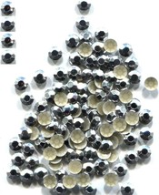 RHINESTUDS Faceted Metal 4mm SILVER Color Hot fix iron on    2 Gross  288 Pieces - £5.32 GBP