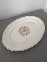 Vintage The Harker Pottery Co. floral large platter 22 KT. Gold Detailing - £22.41 GBP