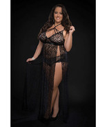 G World Intimates Lace Night Gown W/lace Panty Black Queen - £21.11 GBP