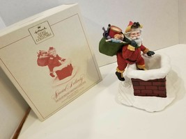 Santa Chimney Figurine Limited Ed RARE Special Delivery Chimney HALLMARK... - $59.39