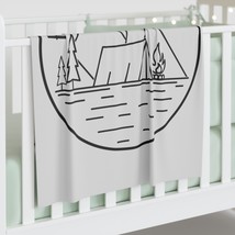 Custom Baby Swaddle Blanket with &#39;I Hate People&#39; Camping Scene Design, 100% Jers - £29.96 GBP