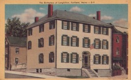 Portland Maine ME Longfellow Birthplace Postcard C23 - £2.23 GBP