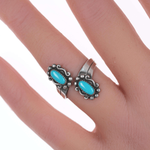 sz5 Adjustable Vintage sterling and turquoise ring - $84.15