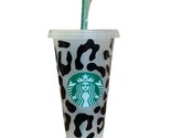 Cheetah Print Starbucks Cold Cup Grande New Straw Sealed 16 Oz - $16.82