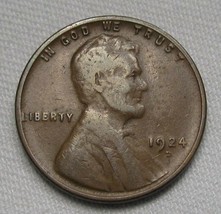1924-D Lincoln Wheat Cent CH F Coin AE466 - £34.55 GBP