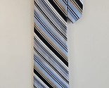 Cravatta collo motivo a righe Gianfranco Ruffini blu chiaro/oro/grigio,... - $10.38