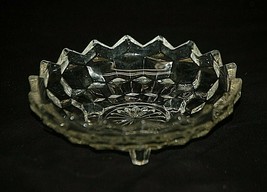 Vintage Whitehall Clear by Colony Footed Candy Dish w Stacked Cubed Desi... - $19.79