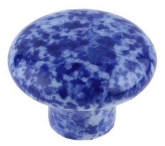 Blue Enamelware Style Ceramic Cabinet Knob Pull  Lot 2 - £5.04 GBP