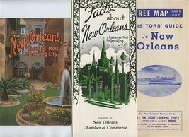 3 New Orleans Booklet &amp; Brochures with Maps Facts Visitors Guide Pictures  - $21.78