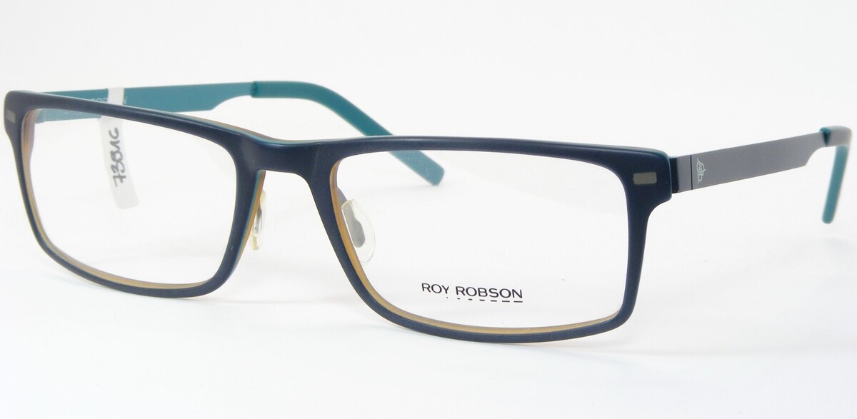 ROY ROBSON 60026-3 Azul Marino/Verde Azulado / Caramelo Raro Gafas 55-19... - $113.84