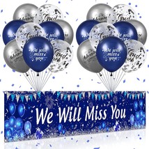 Blue We Will Miss You Party Decorations Navy Blue Silver We Will Miss You Banner - £19.17 GBP