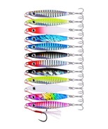 Metal Jig Fishing Lures Lot Lead Fish Paillette Knife Hard Bait Laser Body - $484.45 MXN