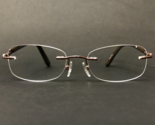 Technolite Eyeglasses Frames TFD 5002 BR Brown Rectangular Rimless 50-17... - $37.18