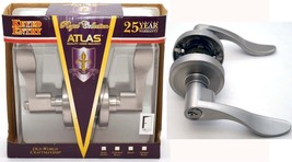 NEW Atlas Home Security LEFT Door Handle Keyed Entry Nickel Lever Locking Knob - £14.24 GBP