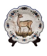 Lami Italy  Melamie Dinner Plate Deer Center Crackled Pattern 10.5&quot; - £14.66 GBP