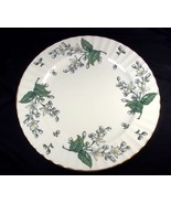 Royal Worcester Valencia bone china dinner plate white gray flowers gold... - $17.50