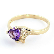 Natural Amethyst Gemstone Ring Heart Shape Real Solid 14k Gold All Sizes   - £324.16 GBP