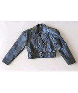 Vtg Leather Of New York Womens Motorcycle Jacket Size M XTC Cropped With... - €34,35 EUR
