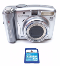 Canon PowerShot A720 IS 8MP Digital Camera 6x Zoom TESTED - £49.65 GBP