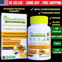 Powerful Turmeric Curcumin with 95% Curcumid, Ginger &amp; Black Pepper-90ct... - $18.78