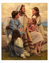 8.5X11 Jesus with Kids Bible Picture New Fine Art Color Poster Print God Art - £9.68 GBP